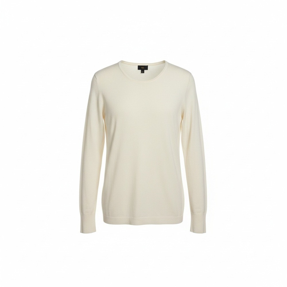 JM Collections Womens Cream Ribbed Knit Sweater Gold Button Sleeve Women's Large